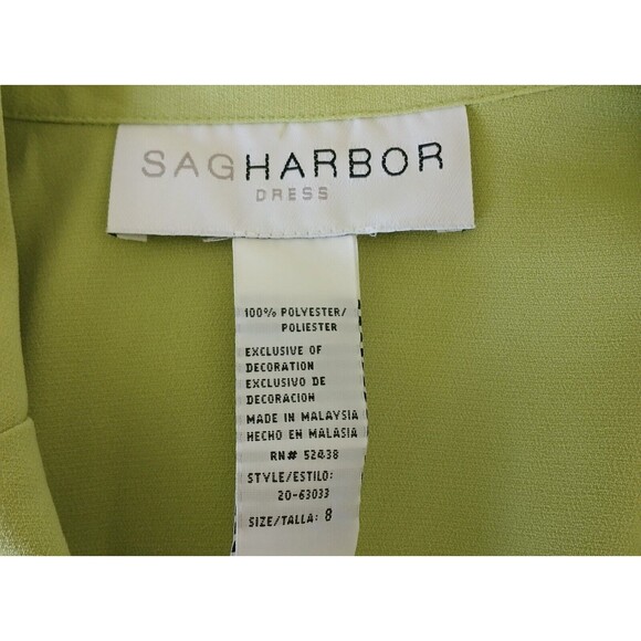 Sag Harbor Women's Size 8 Sleeveless Lime Green Button Up Collar Tank Blouse Top - Picture 9 of 9
